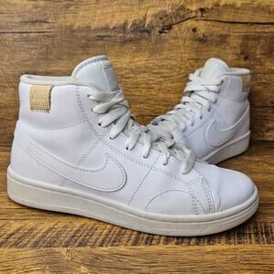 Nike Court Royale 2 Mid Top Triple White Sneakers size 6